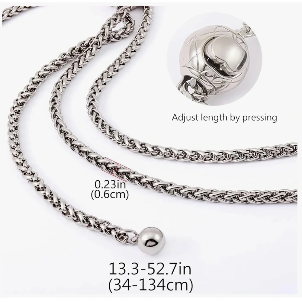 Stylish silver white Phone lanyard with adjustable ball Chain